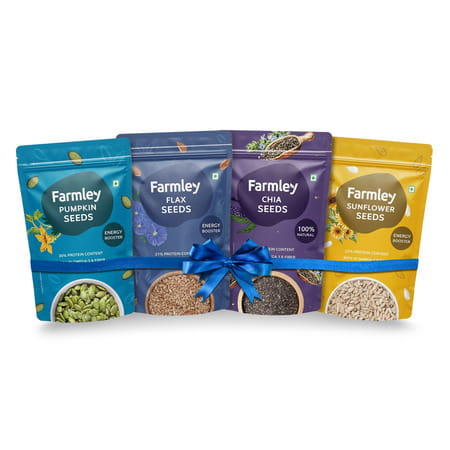 Farmley Seeds Combo (200g X4)- Chia Seeds | Flax Seeds | Pumpkin Seeds | Sunflower Seeds 800g