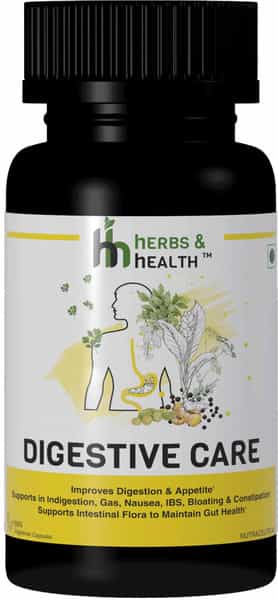Herbs & Health - Digestive Care|Improves Digestion|60 Vegetarian Capsules