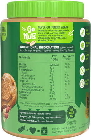 Alpino Natural Peanut Butter Crunch Jar 1 Kg