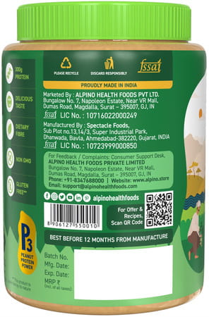 Alpino Natural Peanut Butter Crunch Jar 1 Kg