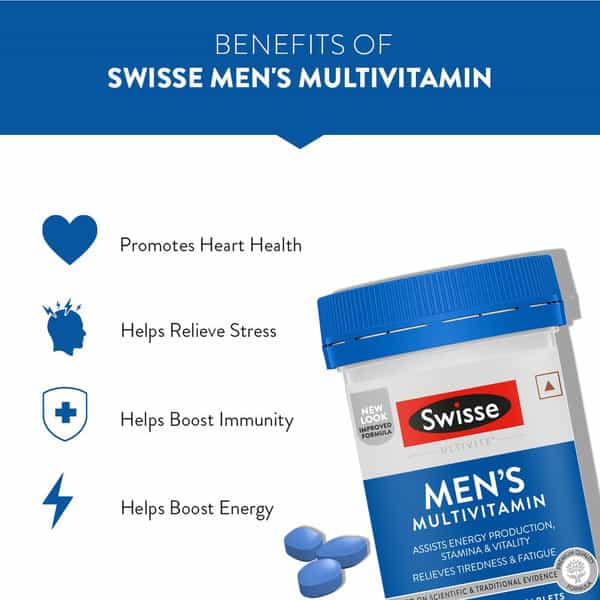 Swisse Mens Multivitamin Supplement (36 Herbs) For Energy | Stamina & Vitality (60 Tablets)