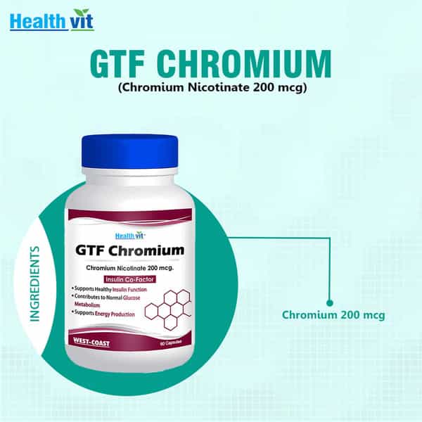 Healthvit Gtf Chromium (Chromium Nicotinate) 200 Mcg 60 Capsules