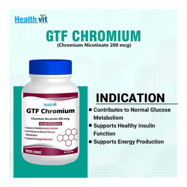 Healthvit Gtf Chromium (Chromium Nicotinate) 200 Mcg 60 Capsules