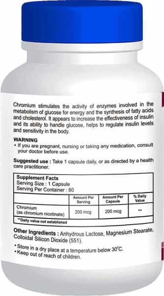 Healthvit Gtf Chromium (Chromium Nicotinate) 200 Mcg 60 Capsules