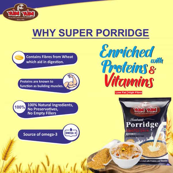 Yum Yum Roasted Sugar Free Flavour Porridge 900G
