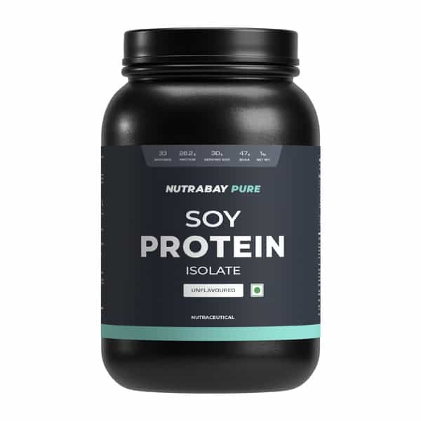 Nutrabay Pure 100% Soy Protein Isolate Unflavoured - 1Kg