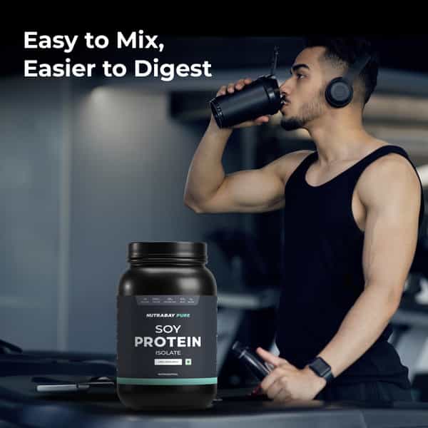 Nutrabay Pure 100% Soy Protein Isolate Unflavoured - 1Kg