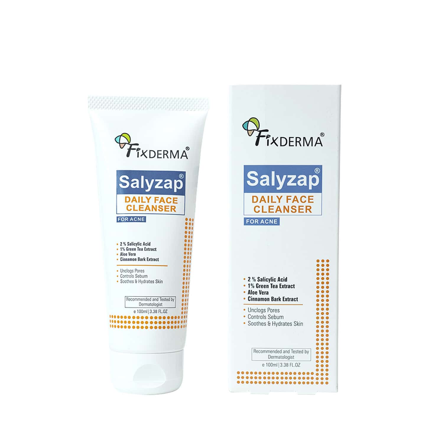 Fixderma 2% Salicylic Acid Face Wash For Oily Skin Acne Clearing Face Wash For Men & Women - 100ml
