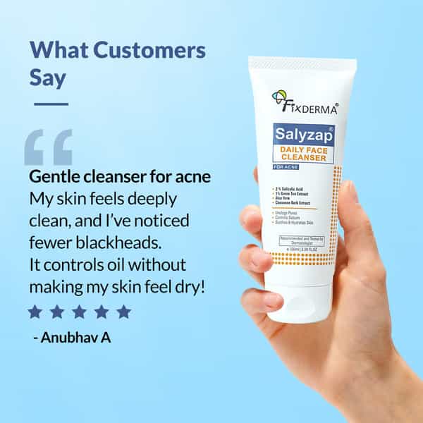 Fixderma 2% Salicylic Acid Face Wash For Oily Skin Acne Clearing Face Wash For Men & Women - 100Ml