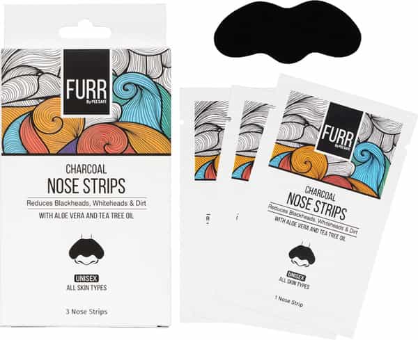 Furr Charcoal Nose Strips Reduces Blackheads Oil & Dirt- Men And Women - Pack Of 3