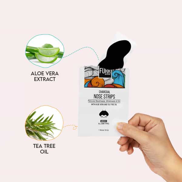 Furr Charcoal Nose Strips Reduces Blackheads Oil & Dirt- Men And Women - Pack Of 3