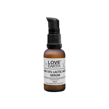 Love Earth Aha 10% Lactic Acid Serum With Organic Carrot Root & Hyaluronic Acid For Dark Spots 30ml