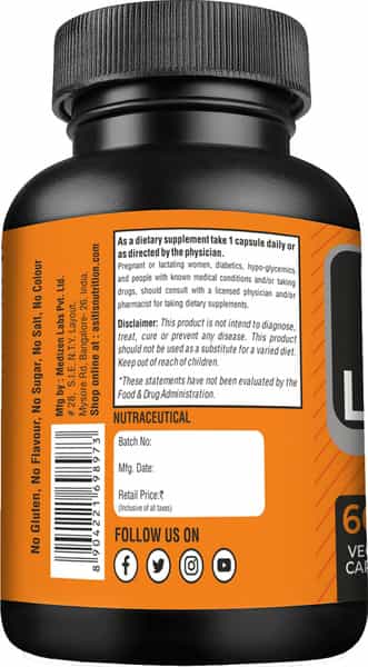 As-It-Is Nutrition L-Carnitine 500Mg 60 Capsules | Boosts Energy And Performance