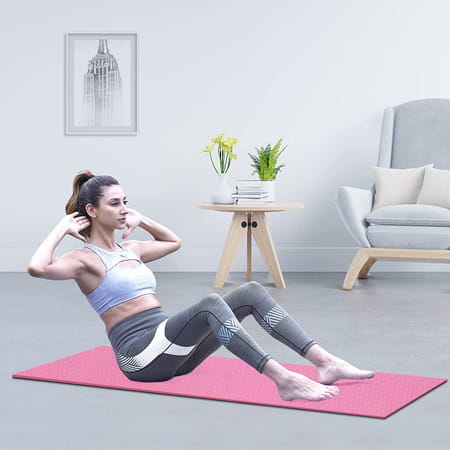 Beatxp Pink Color (4mm) Eva Yoga Mat For Women & Men|Textured Surface |High Resilience Exercise Mat