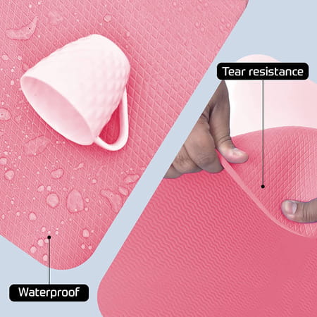 Beatxp Pink Color (4mm) Eva Yoga Mat For Women & Men|Textured Surface |High Resilience Exercise Mat