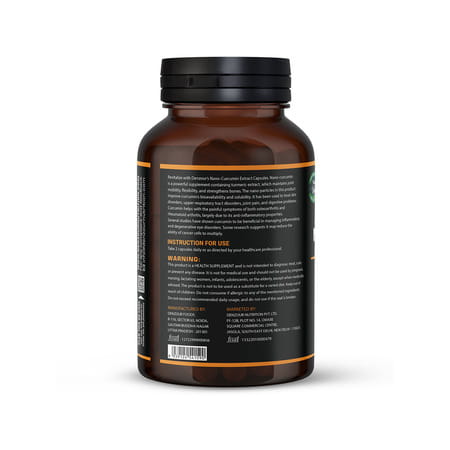 Denzour Nutrition Nano Curcumin 1000mg With Curcuma Longa Extract | 60 Veg Capsules