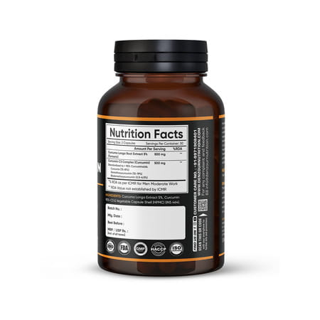Denzour Nutrition Nano Curcumin 1000mg With Curcuma Longa Extract | 60 Veg Capsules