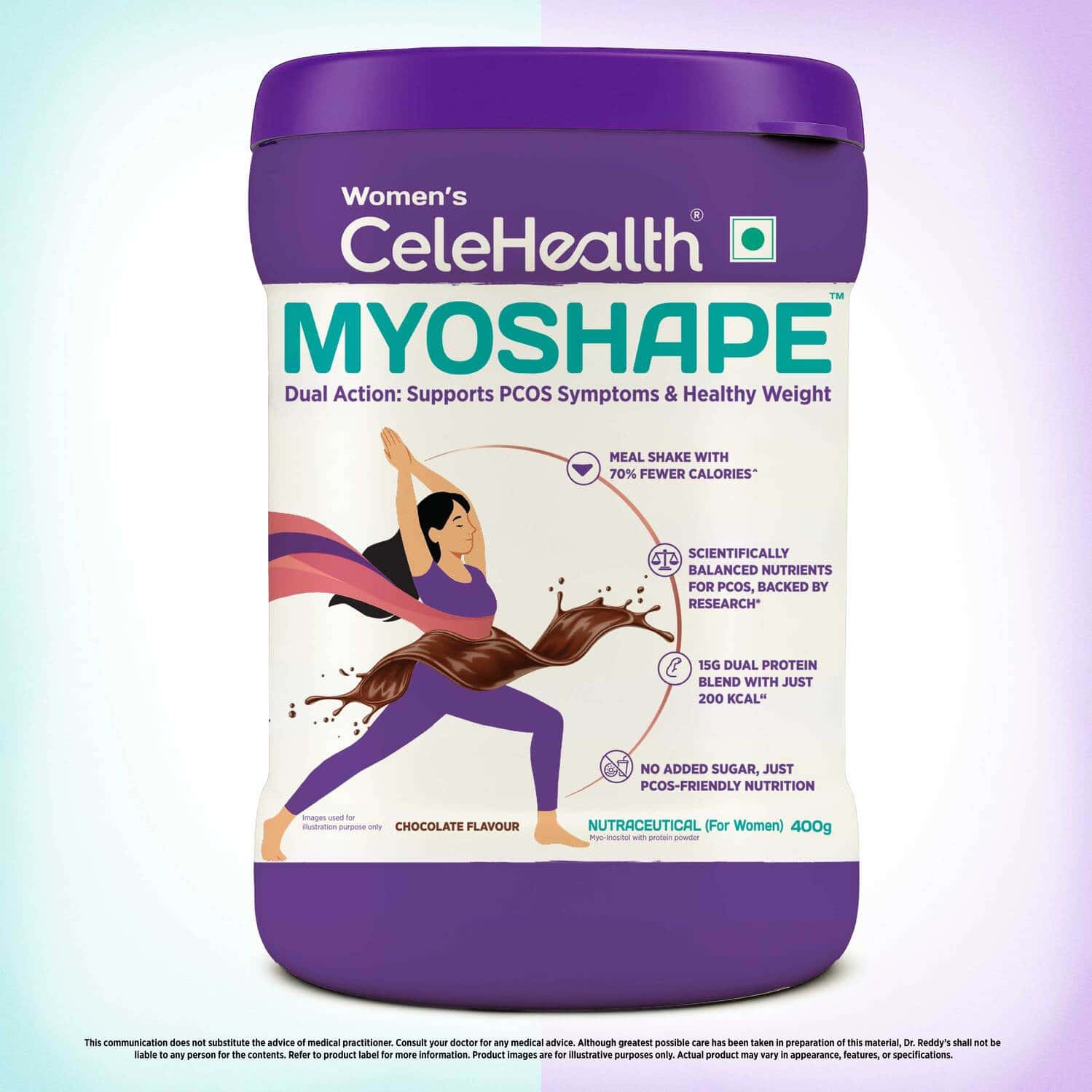 Celehealth Myoshape Chocolate Powder For Women Jar 400 Gm