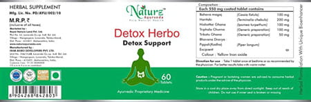 Naturz Ayurveda Detox Herbo - 60 Tablets (Pack Of 4)