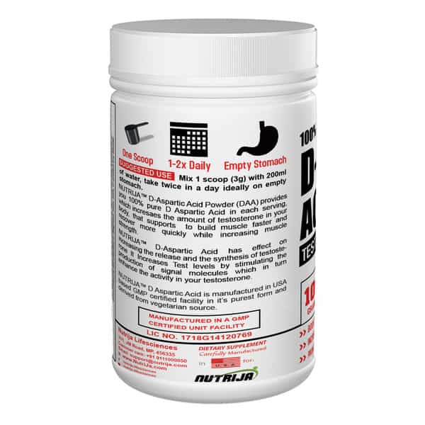 Nutrija D-Aspartic Acid (Daa) Powder - 200Grams