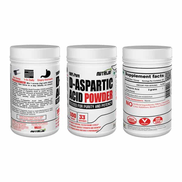 Nutrija D-Aspartic Acid (Daa) Powder - 200Grams