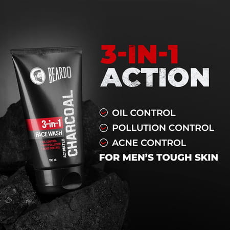 Beardo Charcoal Face Wash 3 In 1 | 100 Ml
