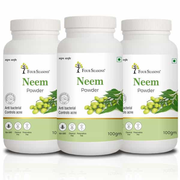 Four Seasons Neem Leaf Powder 100G | Skin & Hair Pack | Boost Immunity & Blood Purify (Pack Of 3)