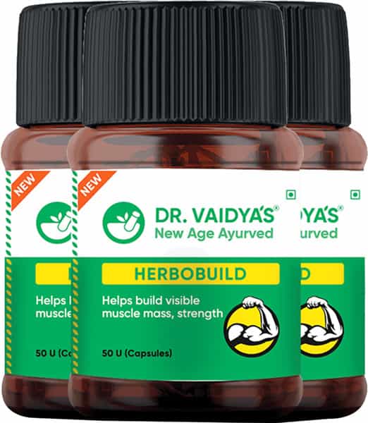 Dr. Vaidya's Herbobuild 50 Capsules Each - Pack Of 3