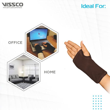 Vissco Carpal Wrist Support (Mild Support) | With Splints For Firm Position - Xl(Black)
