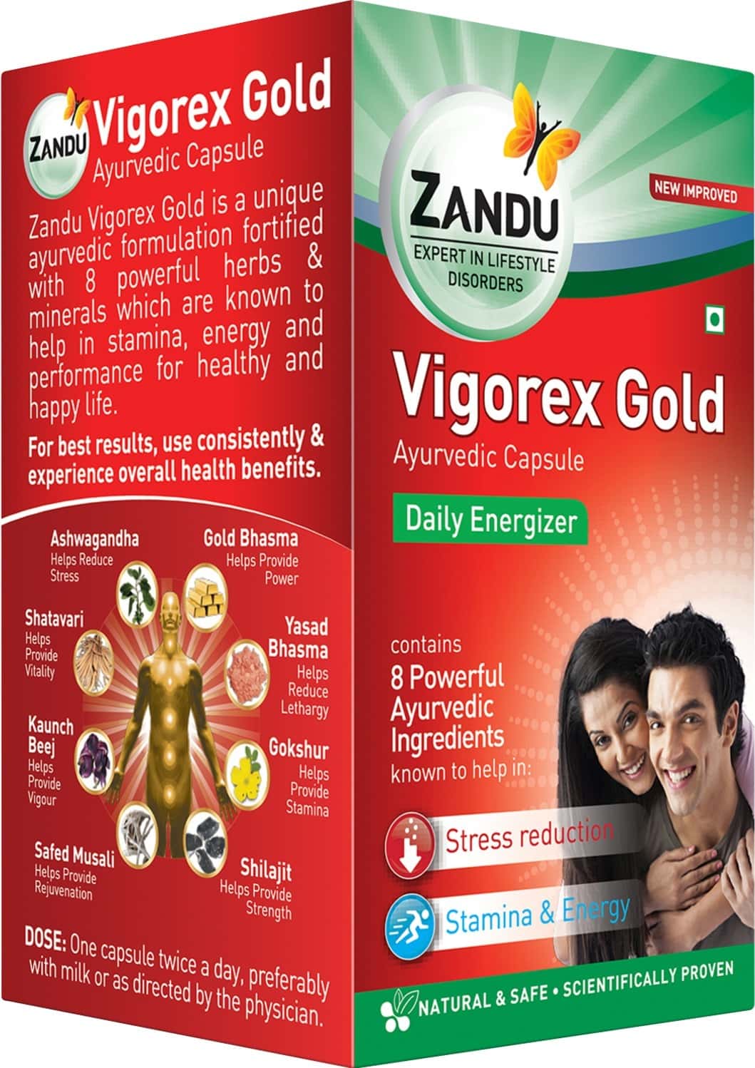Buy ZANDU VIGOREX GOLD VIGOR IMPROVEMENT CAPSULES BOTTLE OF 20 Online