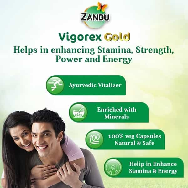 Zandu Vigorex Gold Vigor Improvement Capsules Bottle Of 20