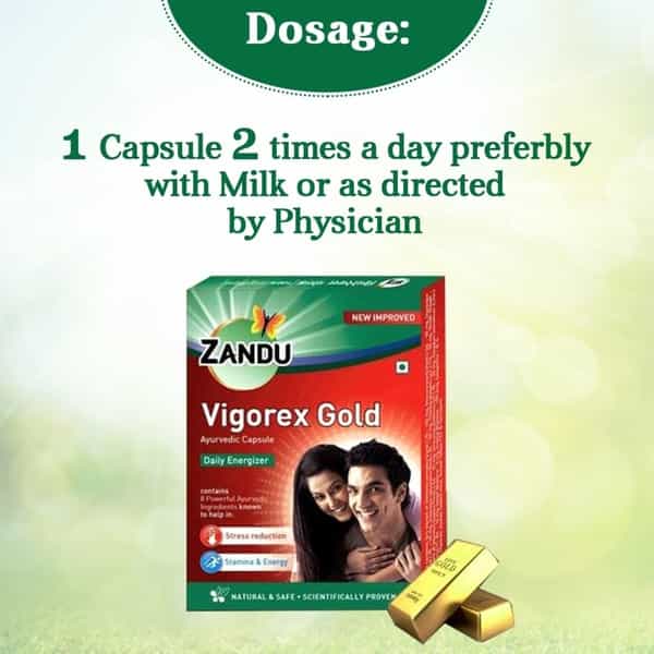 Zandu Vigorex Gold Vigor Improvement Capsules Bottle Of 20