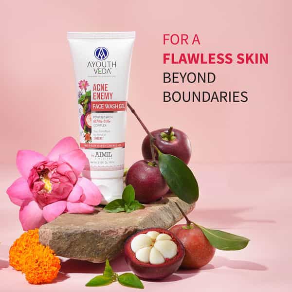 Ayouthveda Acne Enemy Face Wash Gel With Alpha-Cure Complex To Combat Acne & Control Oil 100 Ml