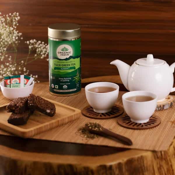 Organic India Dom Tulsi Green Tea Classic 100G Tin