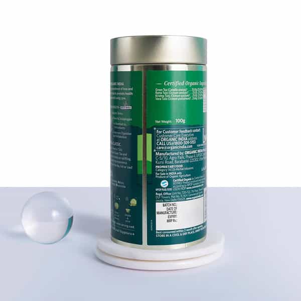 Organic India Dom Tulsi Green Tea Classic 100G Tin