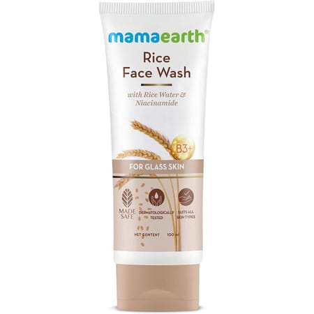 Mamaearth Rice With Rice Water & Niacinamide For Glass Skin Face Wash (100 Ml)