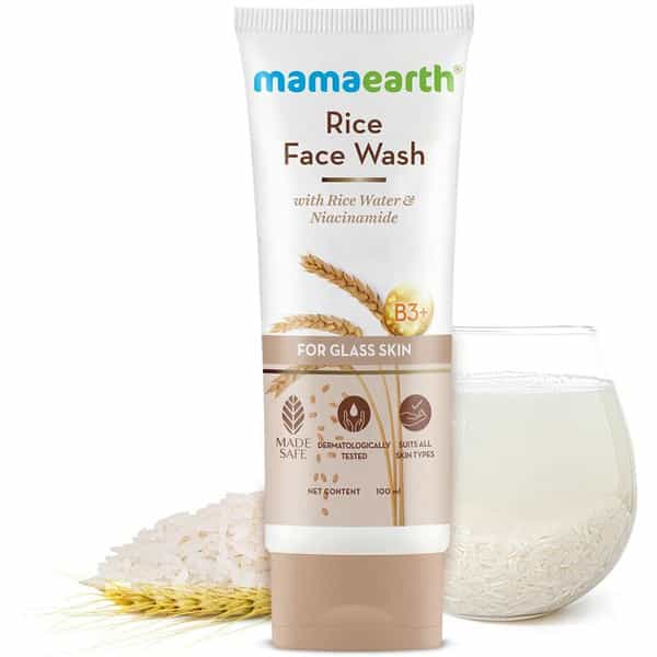 Mamaearth Rice With Rice Water & Niacinamide For Glass Skin Face Wash (100 Ml)