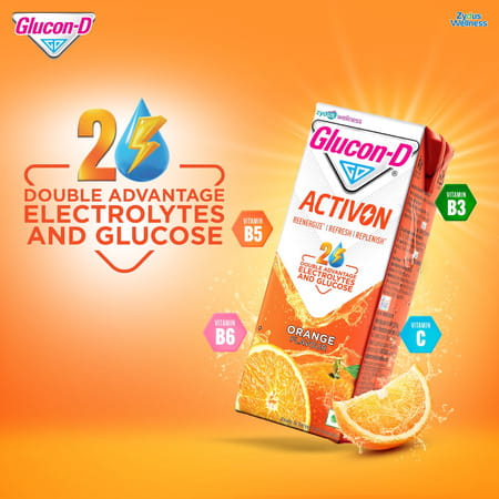 Glucon-D Activon | Electrolyte Energy Drink | Orange Flavour | 200ml