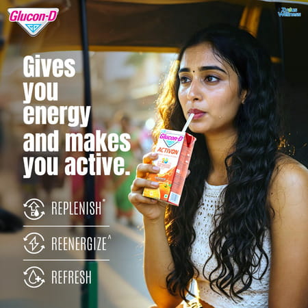 Glucon-D Activon | Electrolyte Energy Drink | Orange Flavour | 200ml