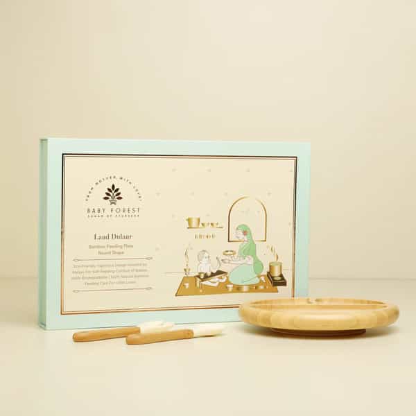 Baby Forest Laad Dulaar Bamboo Feeding Plate | Round Shape | Toxin & Chemical-Free