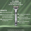Vi-John Combo Pack Of Master Stroke 5 Blade Razor & Fruit Fusion Shaving Foam 400Ml