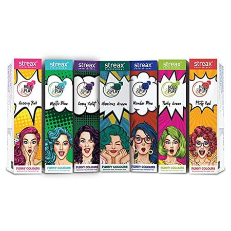 Streax Professional Hold & Play Funky Colours - Glorious Green 100g X Pack Of 3