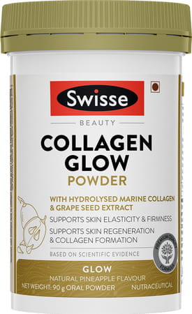 Swisse Beauty Collagen Glow Powder With Hydrolised Marine Collagen And Grape Seed Extract- 90g