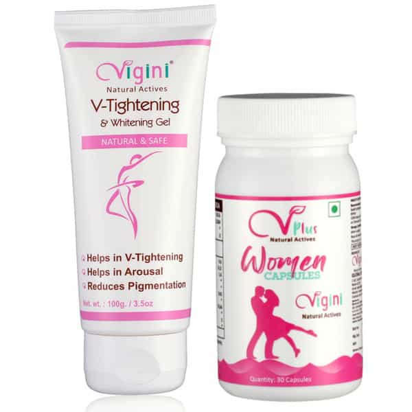 Vigini V Vaginal Tightening & Moisturizing Cream & Performance Sexual Arousal Regain Capsule Women