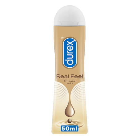 Durex Real Feel Long-Lasting Lubricant - 50ml- Silicone Lube Lasts 3x Longer Vs Water-Based Lube
