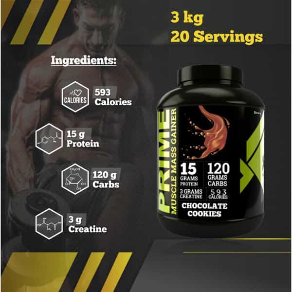Bigflex Prime Mass Gainer (Chocolate Cookies) (3 Kg)