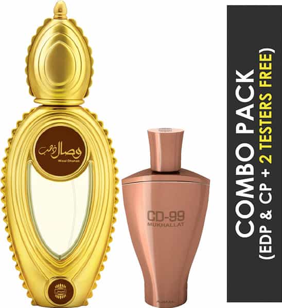 Ajmal Wisal Dhahab Edp 50Ml Perfume For Men And Cd 99 Mukhallat Cp Attar 14Ml For Unisex
