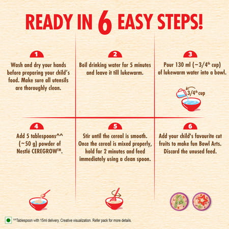 Nestle Ceregrow Multigrain Milk & Fruits Cereal | Source Of 19 Nutrients | 2-6 Years | Box | 300gm