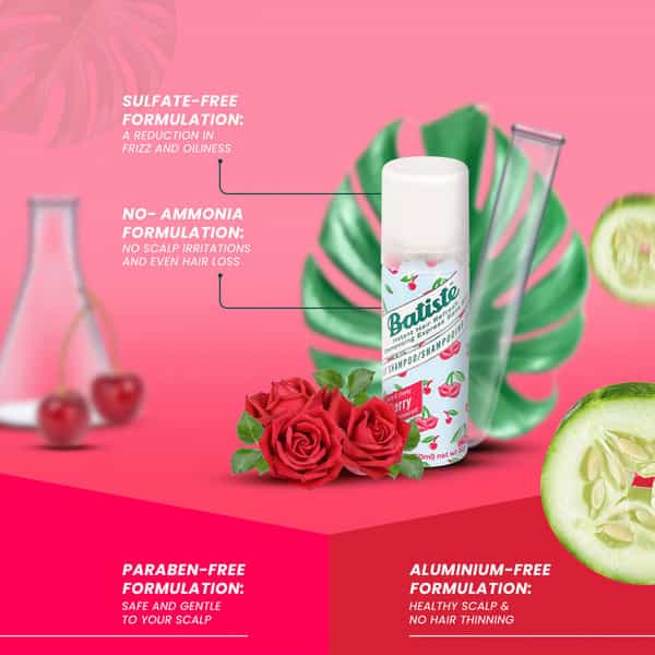 Batiste Instant Hair Refresh Dry Shampoo - Fruity & Cheeky Cherry - 50Ml