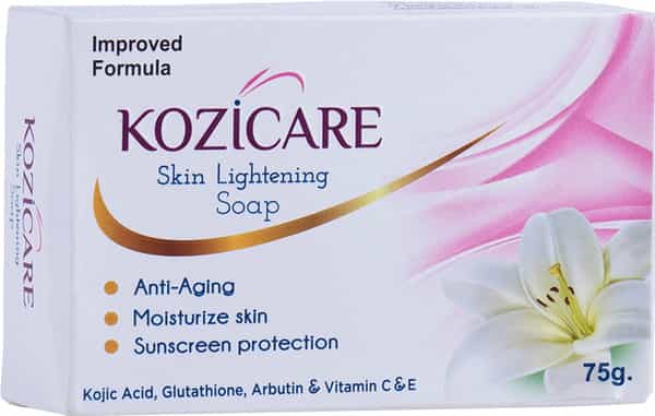 Kozicare Skin Lightening Soap With Kojic Acid Glutathione Arbutin Vitamin C & E - 75G